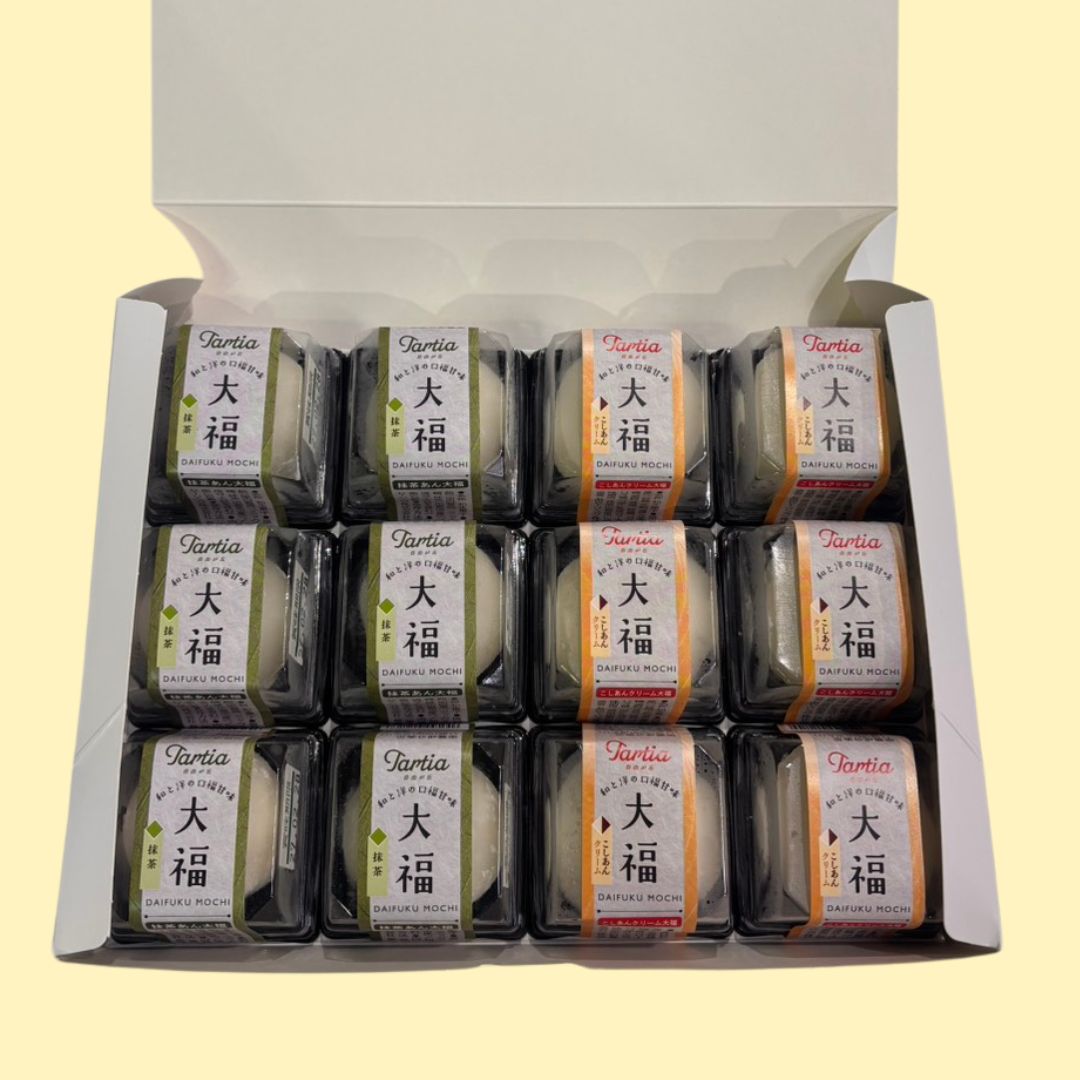 【かに舞】抹茶あん大福＆こしあんクリーム大福　ご自宅用12個入り