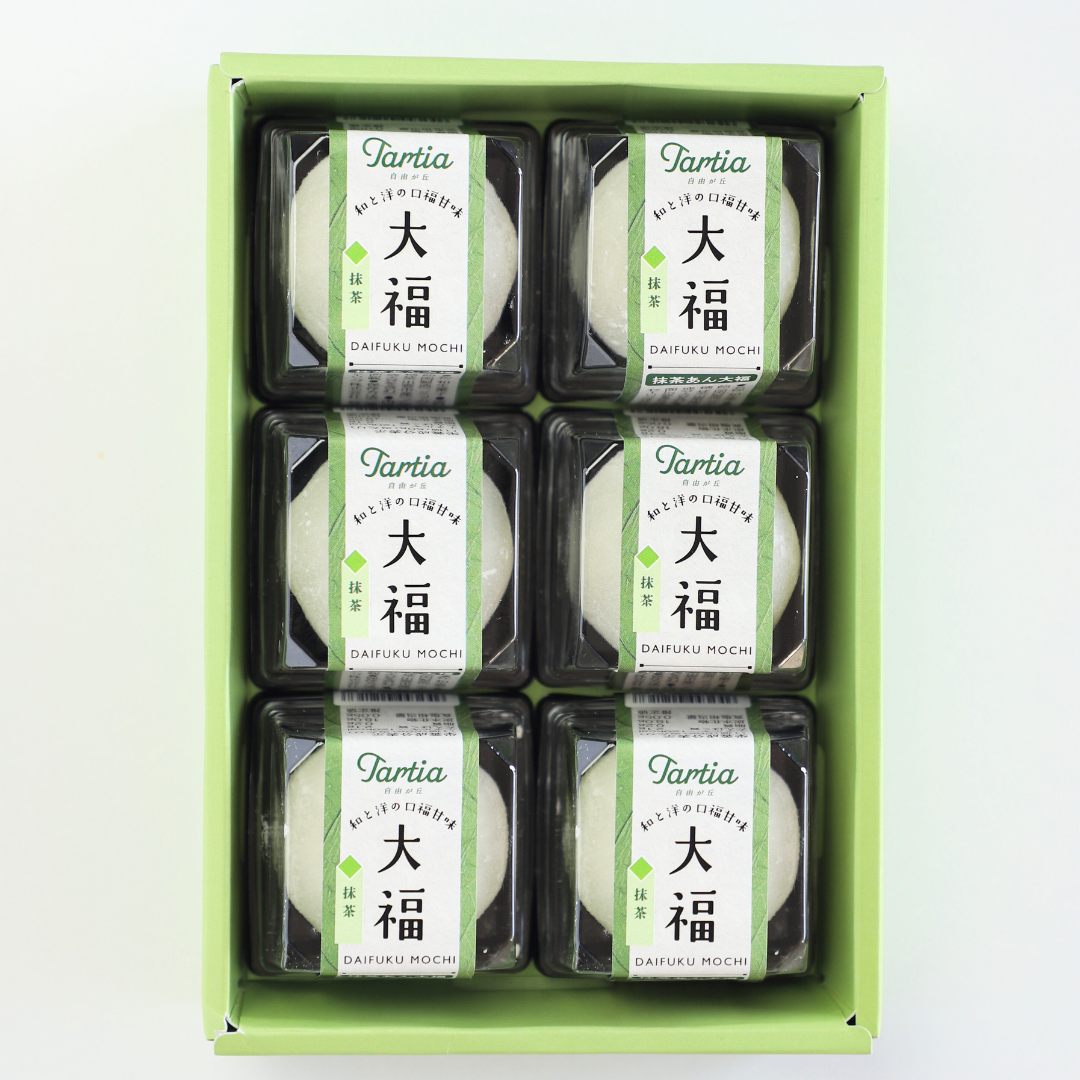 【かに舞】抹茶あん大福6個入りセット